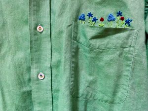 Colorful embroidery thread and creativity can add charm to plain shirt